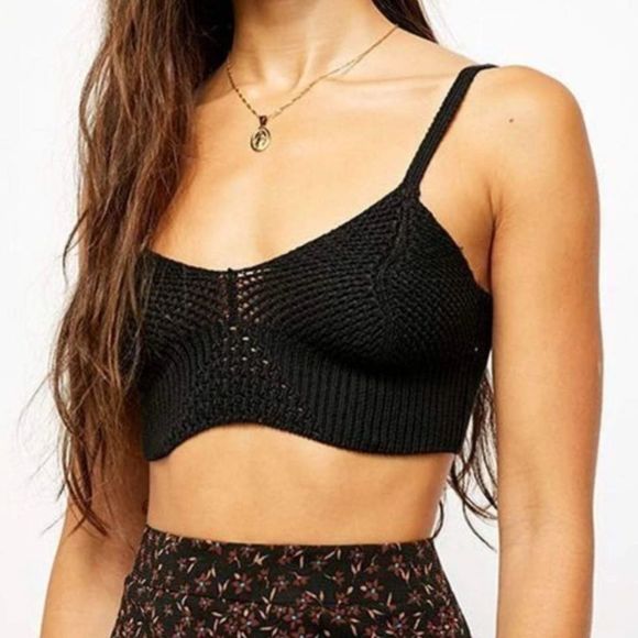 NWT Free People You Wanna Brami in Black - Picture 1 of 4